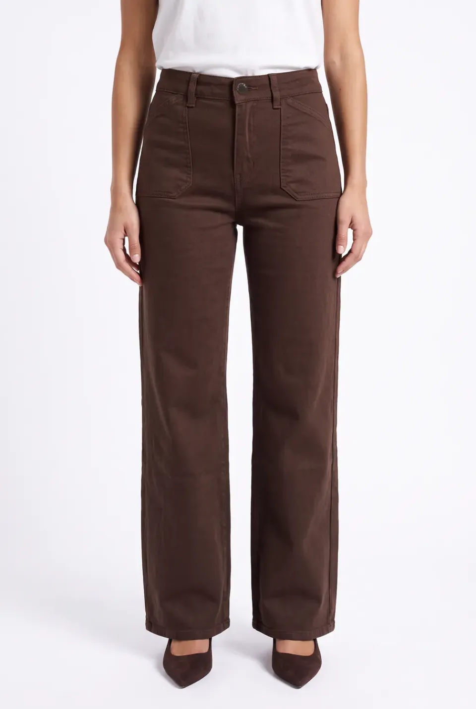 Florez Divina Dark Brown jeans wide leg