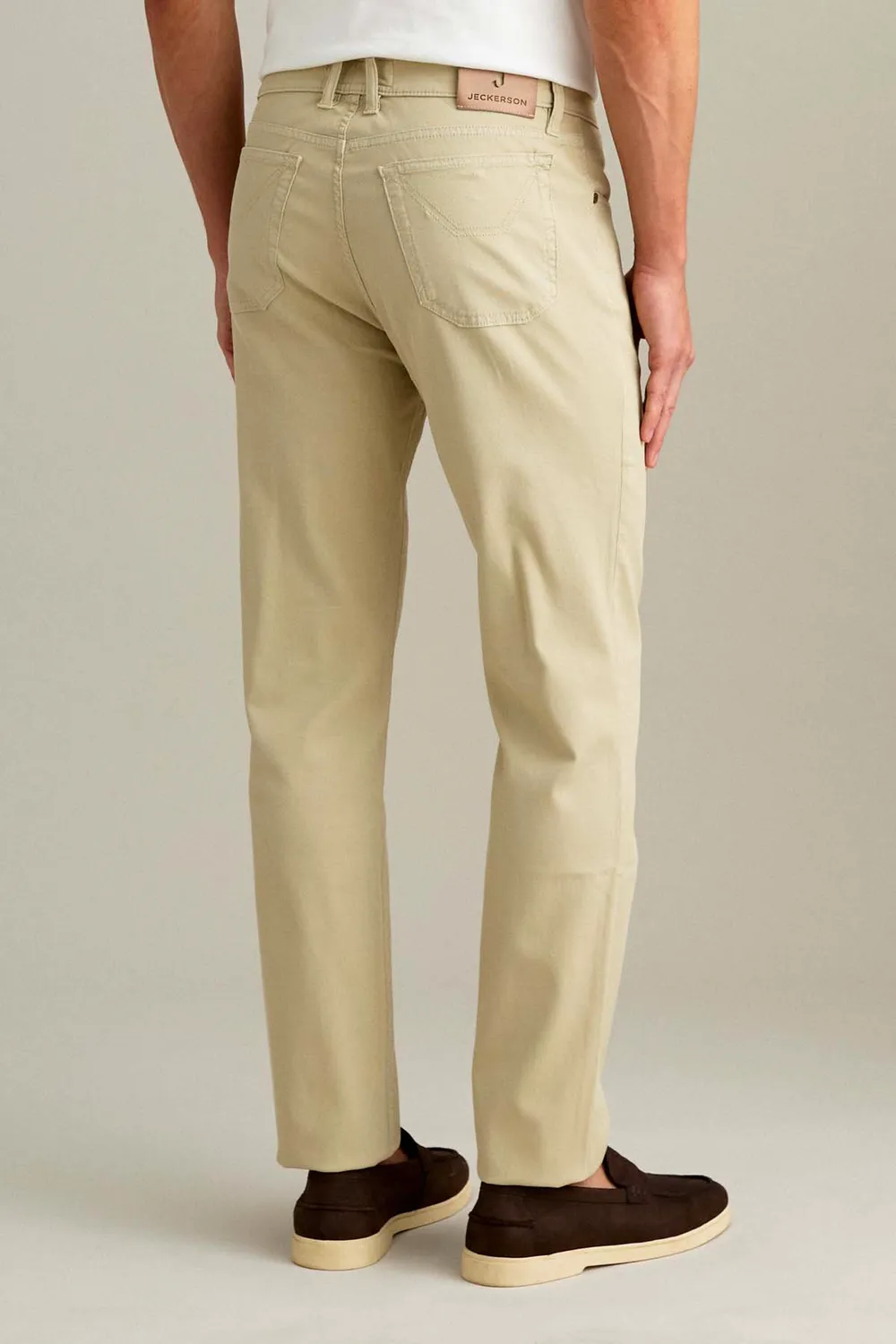 Jeckerson Jordan slim fit broek lichtbeige katoen