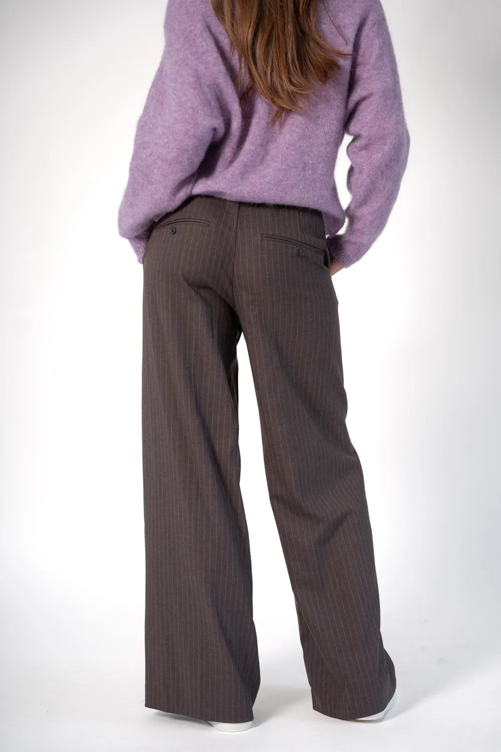 Corel Lior Wide Stripe broek dewberry gestreept