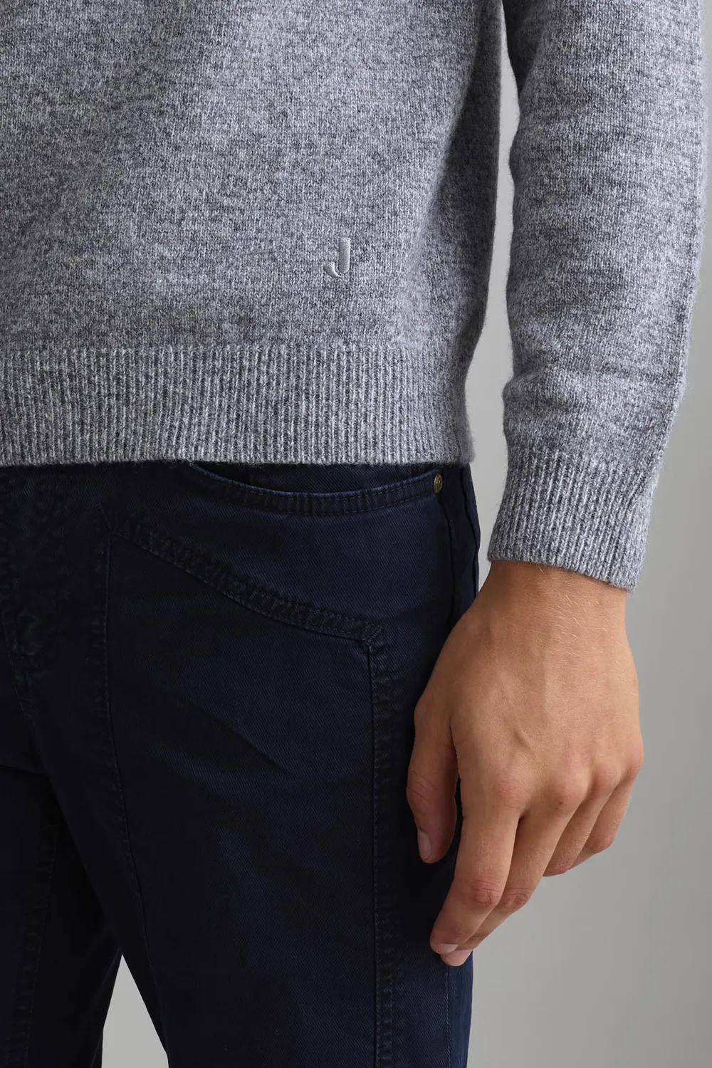 Jeckerson trui grijs melange raglan wolmix