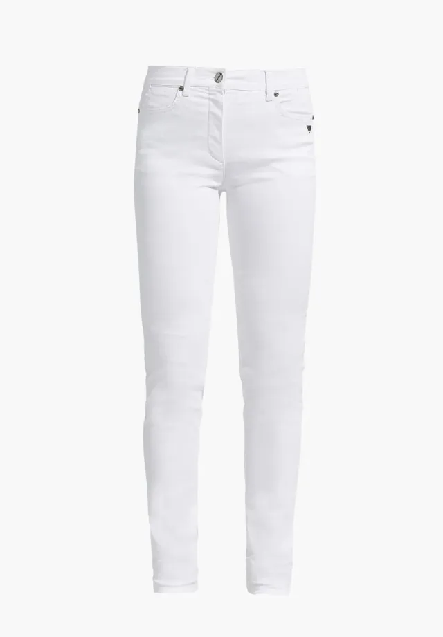 Laurie Laura Slim ML damesbroek wit katoen stretch