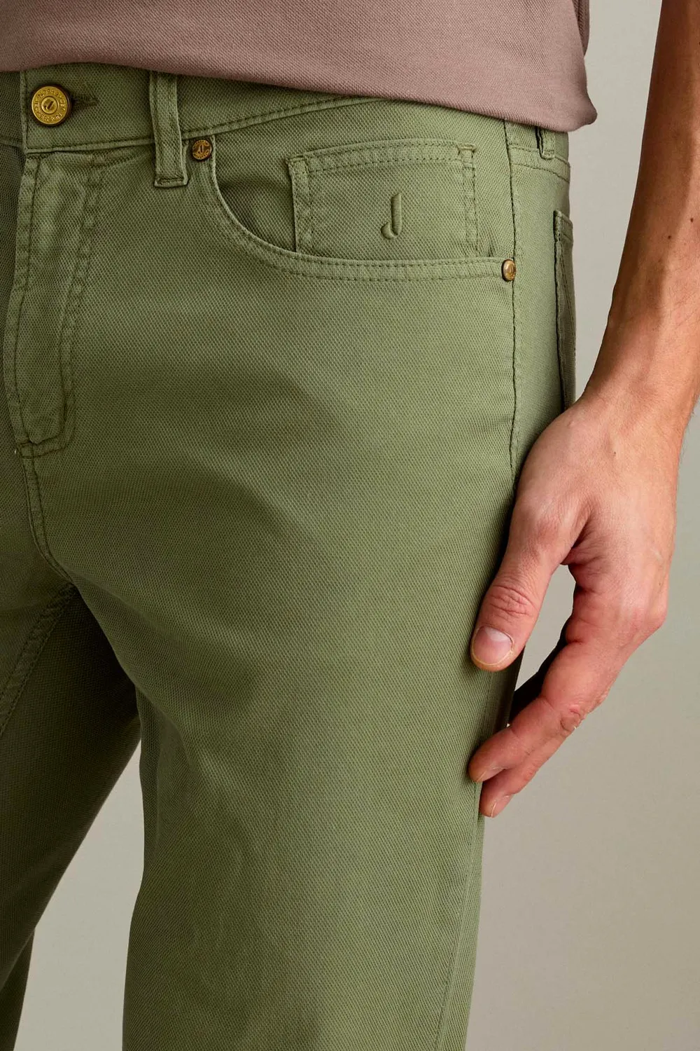 Jeckerson Jordan Slim Fit herenbroek groen salie