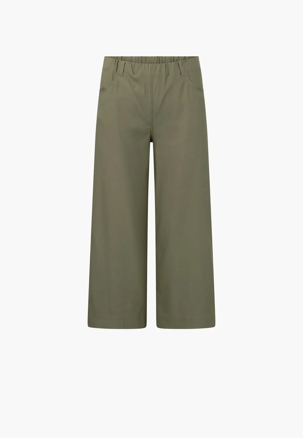 Laurie Donna Loose Crop damesbroek Khaki cropped stretch