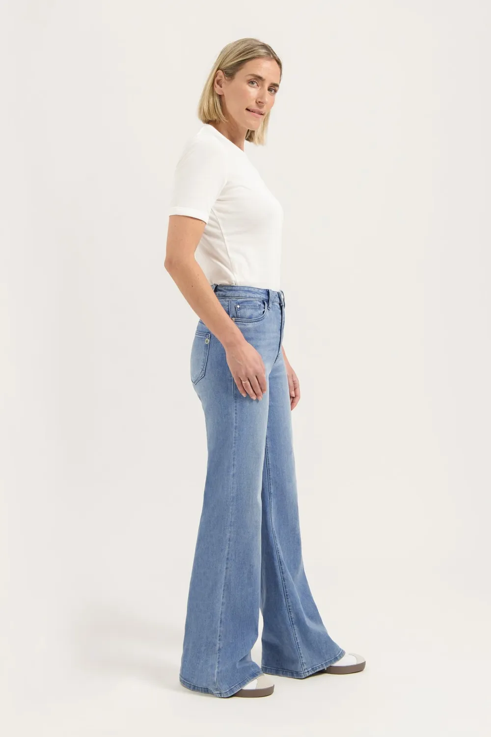 Florez Ana Flared jeans ocean blue palazzo