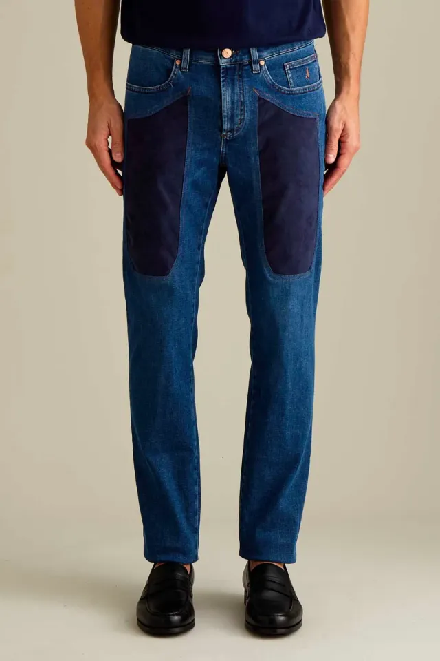Jeckerson John Alcantara jeans slim fit donkerblauw denim