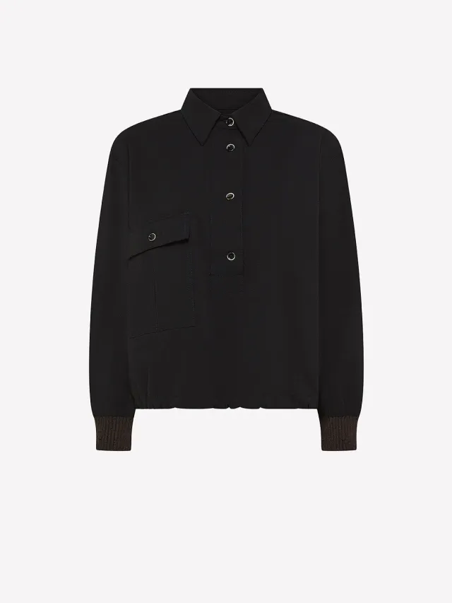 Nine In The Morning Odette ODT01 anorak blouse dames zwart