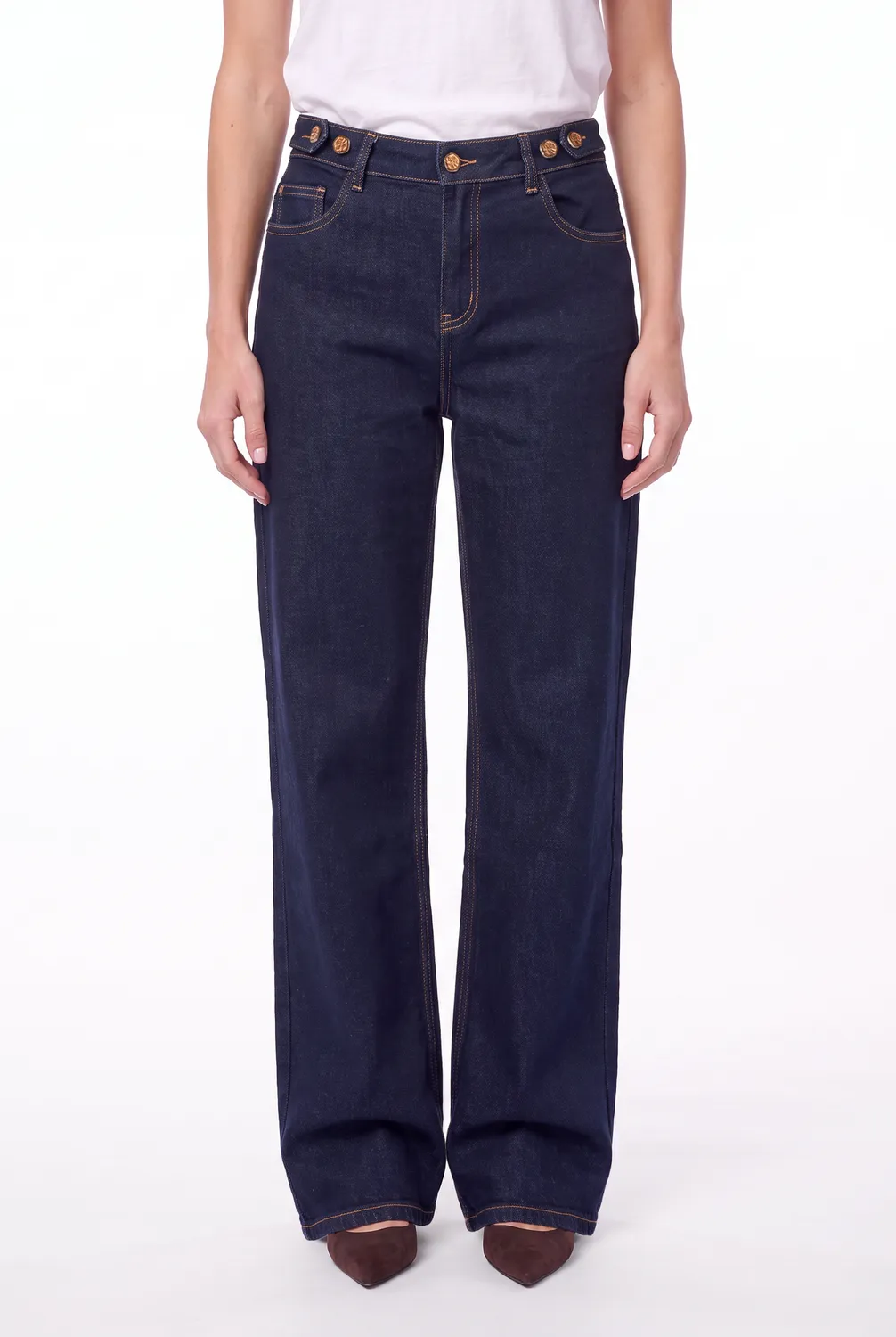 Florez Zoe straight jeans donkerblauw