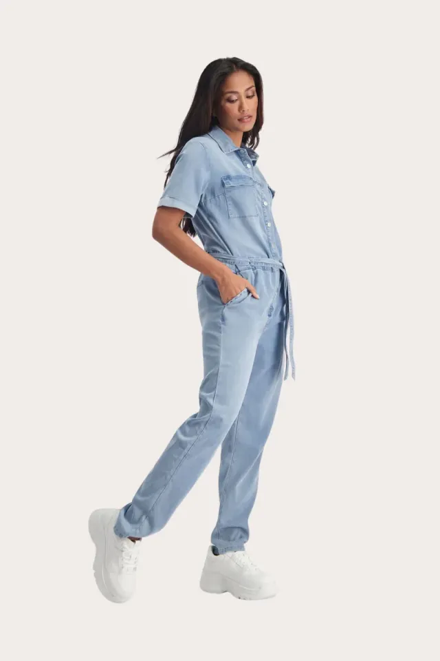 Florez Barca jumpsuit light blue relaxed fit