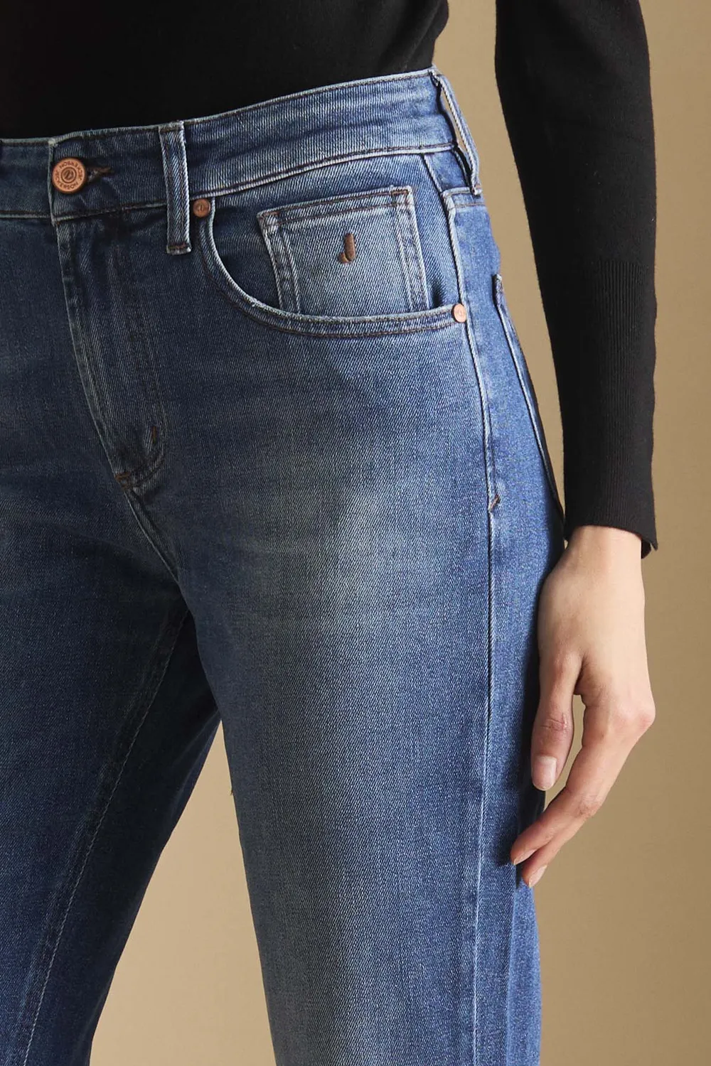 Jeckerson Jane straight fit jeans middelblauw stretch