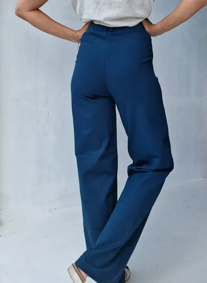 Langeleggings Extra Lange Wide Leg Broek Petrol Stretch 34 36