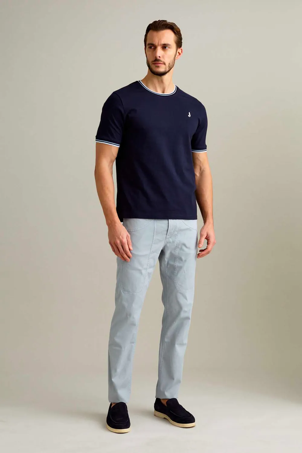 Jeckerson piqué T-shirt donkerblauw korte mouw