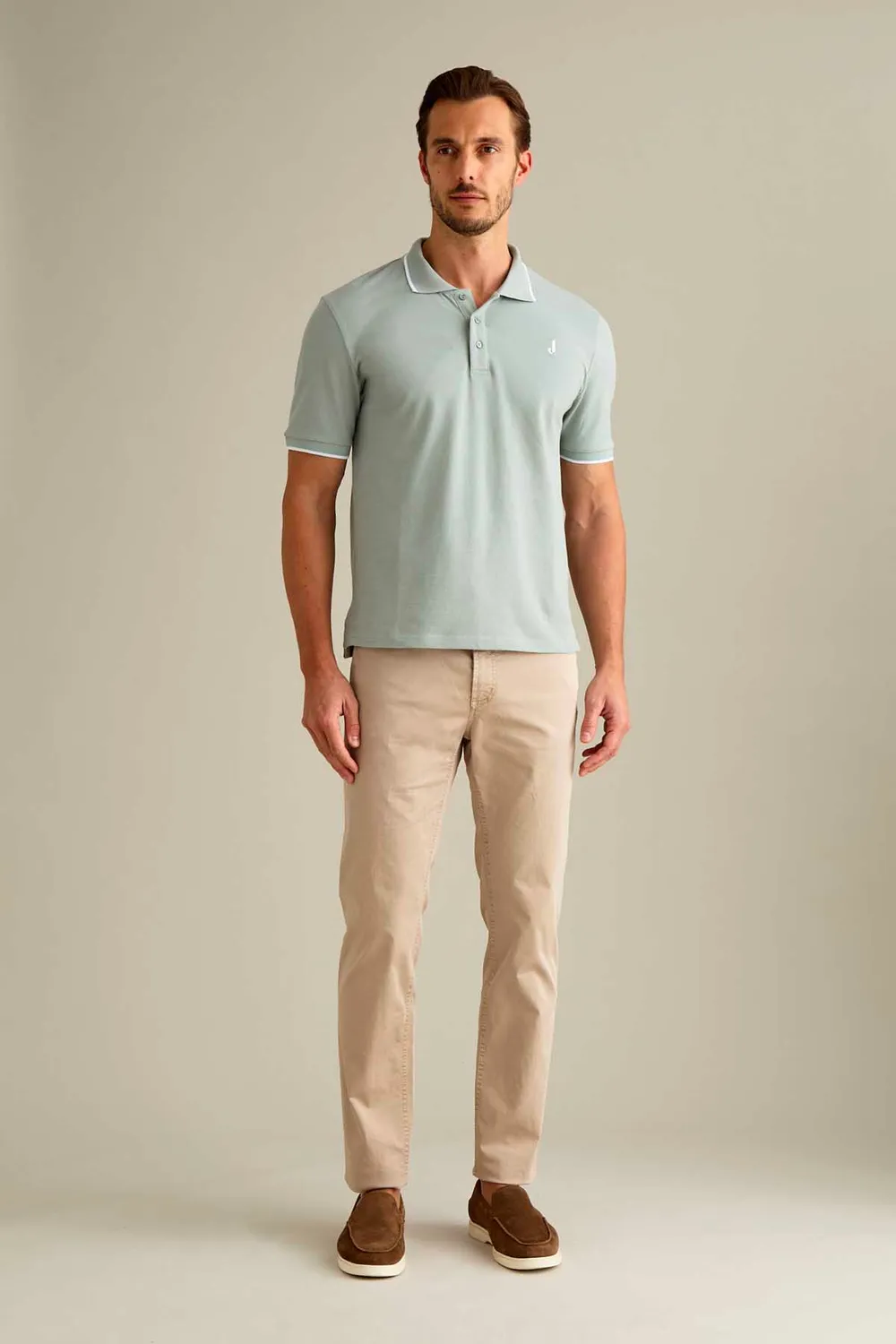 Jeckerson Jordan Slim Fit Broek Beige Cement Katoen