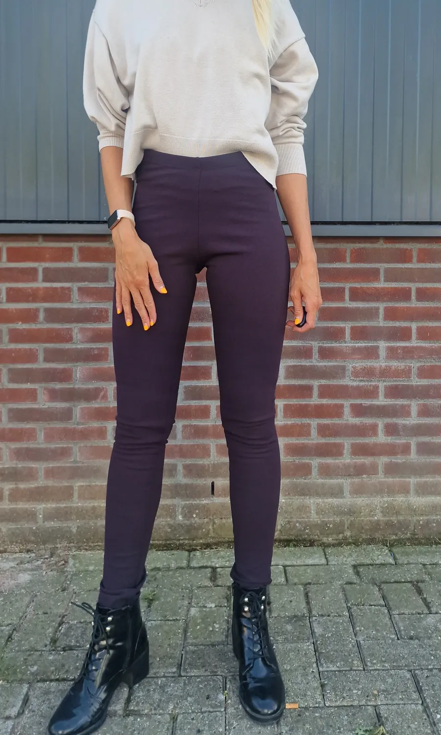 Langeleggings Extra Lange Fleece Tregging Aubergine Warm