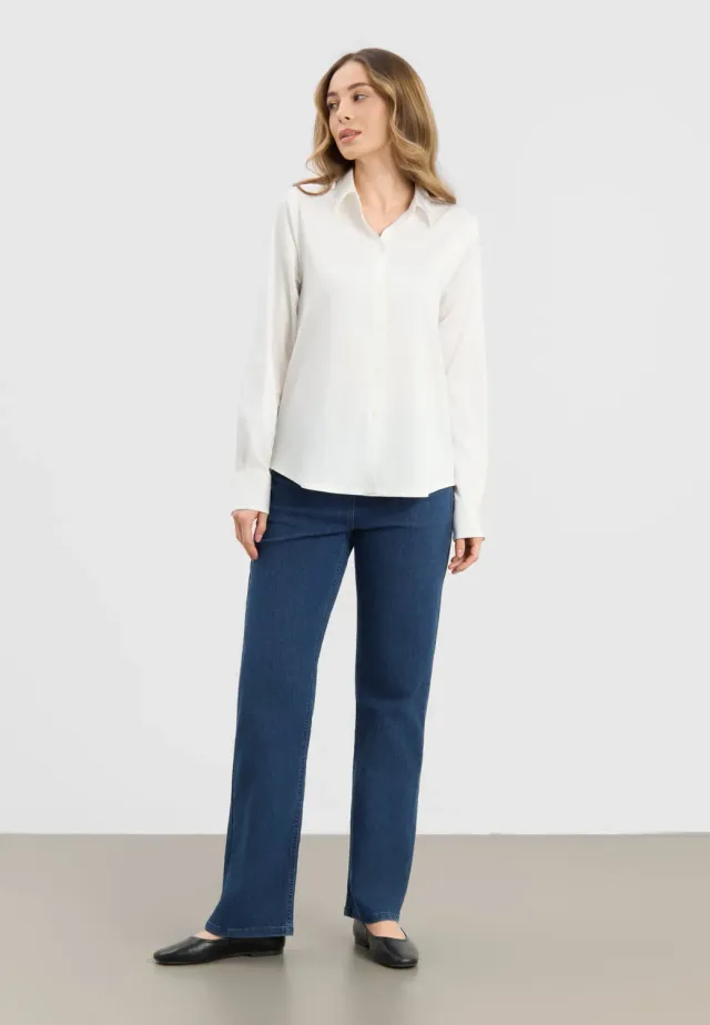Laurie Valerie Plain overhemd wit lange mouw lyocell