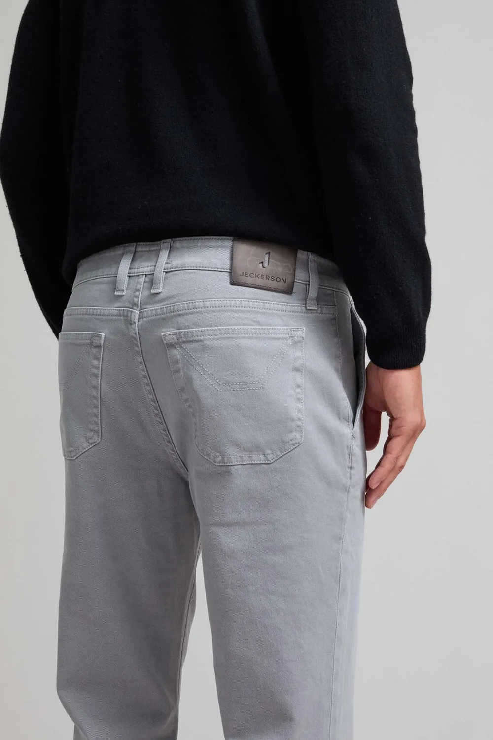 Jeckerson Julius chino broek slim fit lichtgrijs stretch