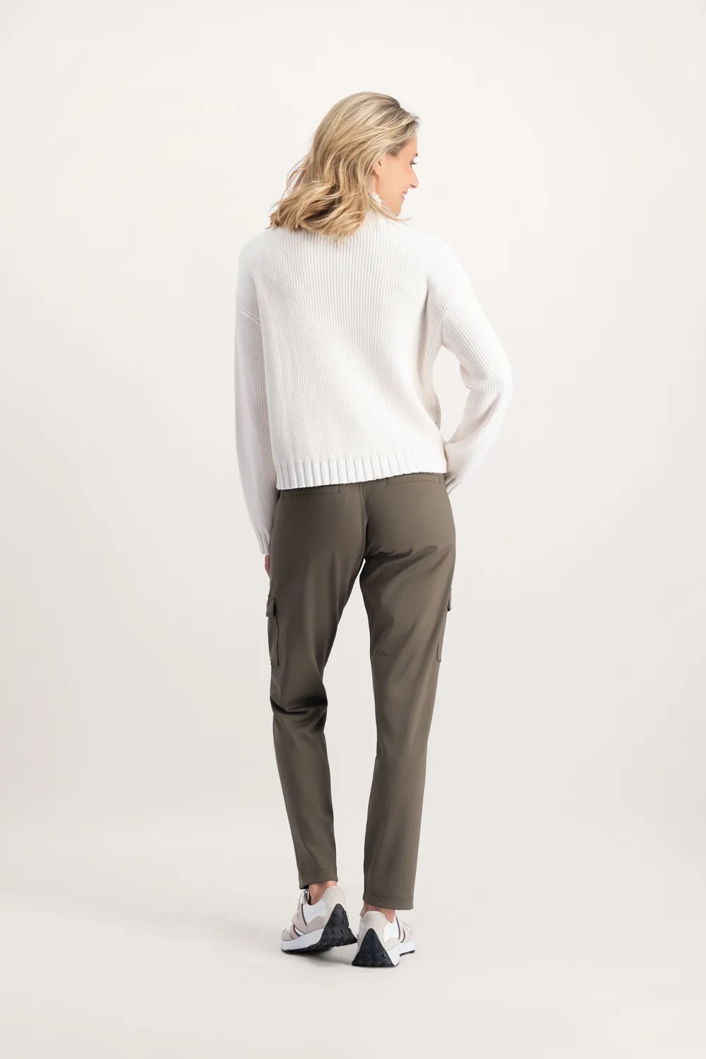 Florez Scarlett Cargo broek olijfgroen high-waist