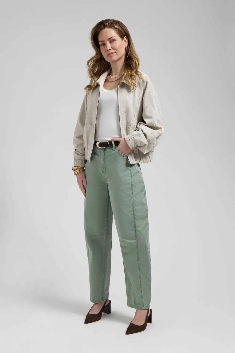 Florez Rhodé bomberjack urban taupe kraag