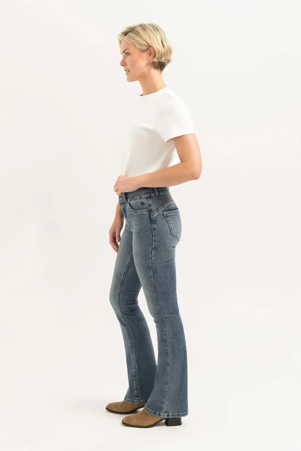 Florez Bodine Flared jeans Sophisticated Blue high waist