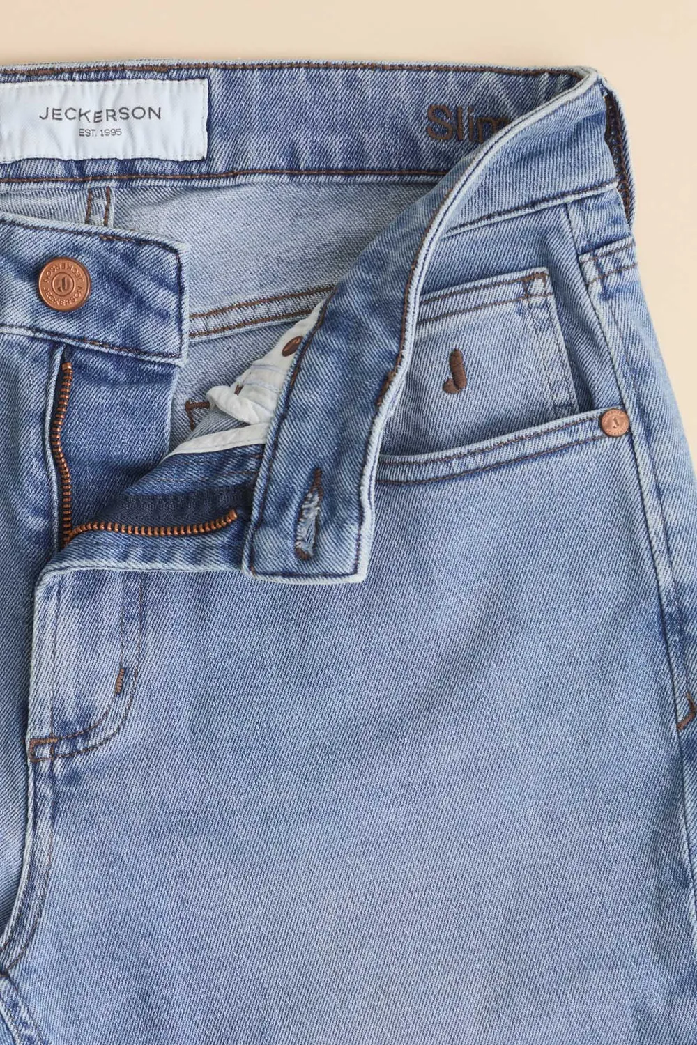 Jeckerson Jacqueline slim fit damesjeans lichtblauw