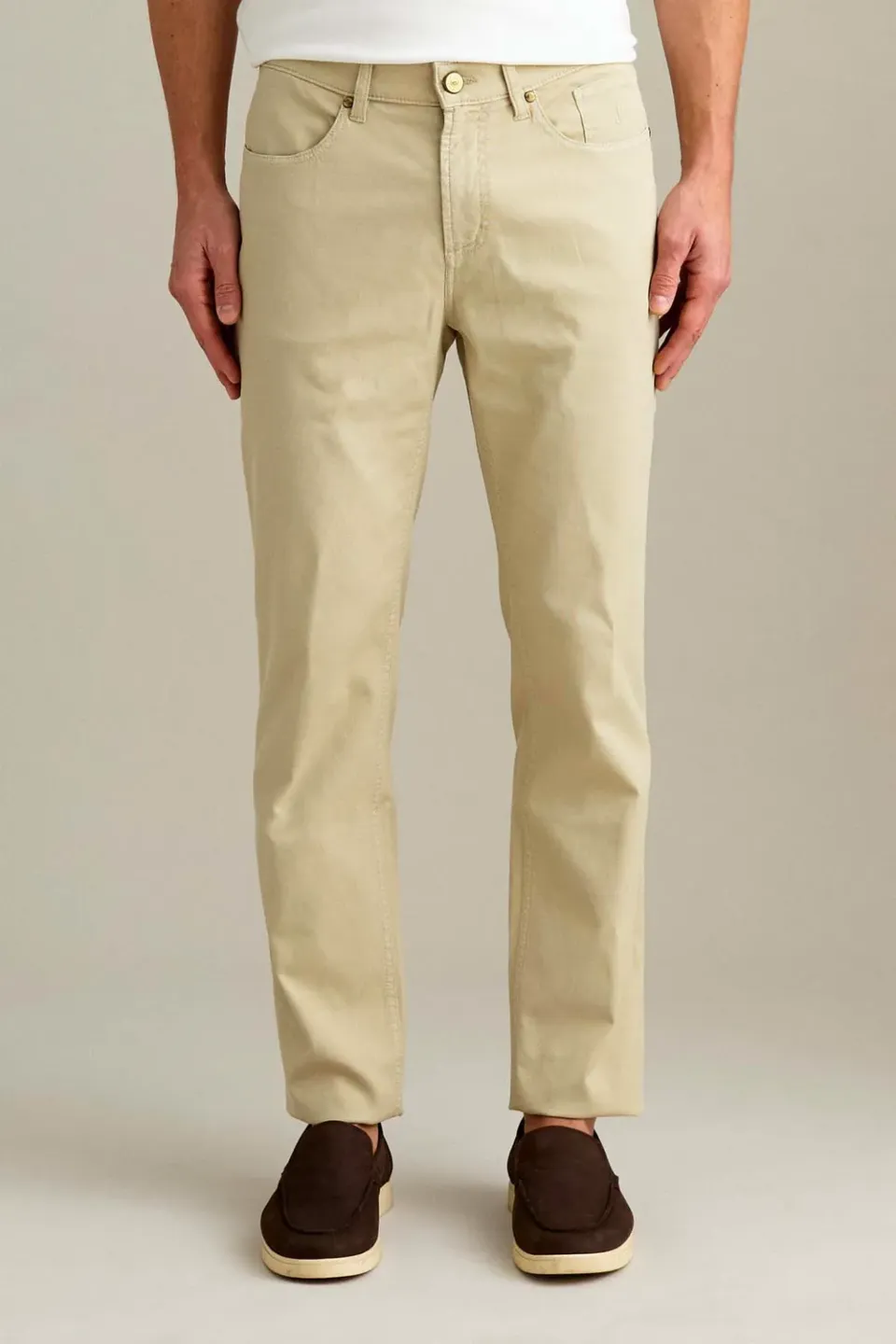 Jeckerson Jordan slim fit broek lichtbeige katoen