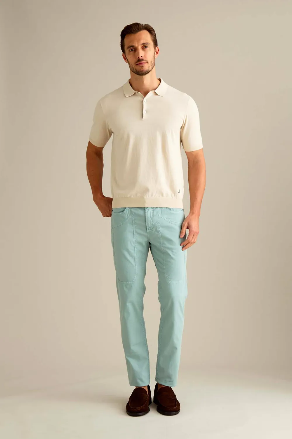 Jeckerson John Toppa broek groen katoen slim fit