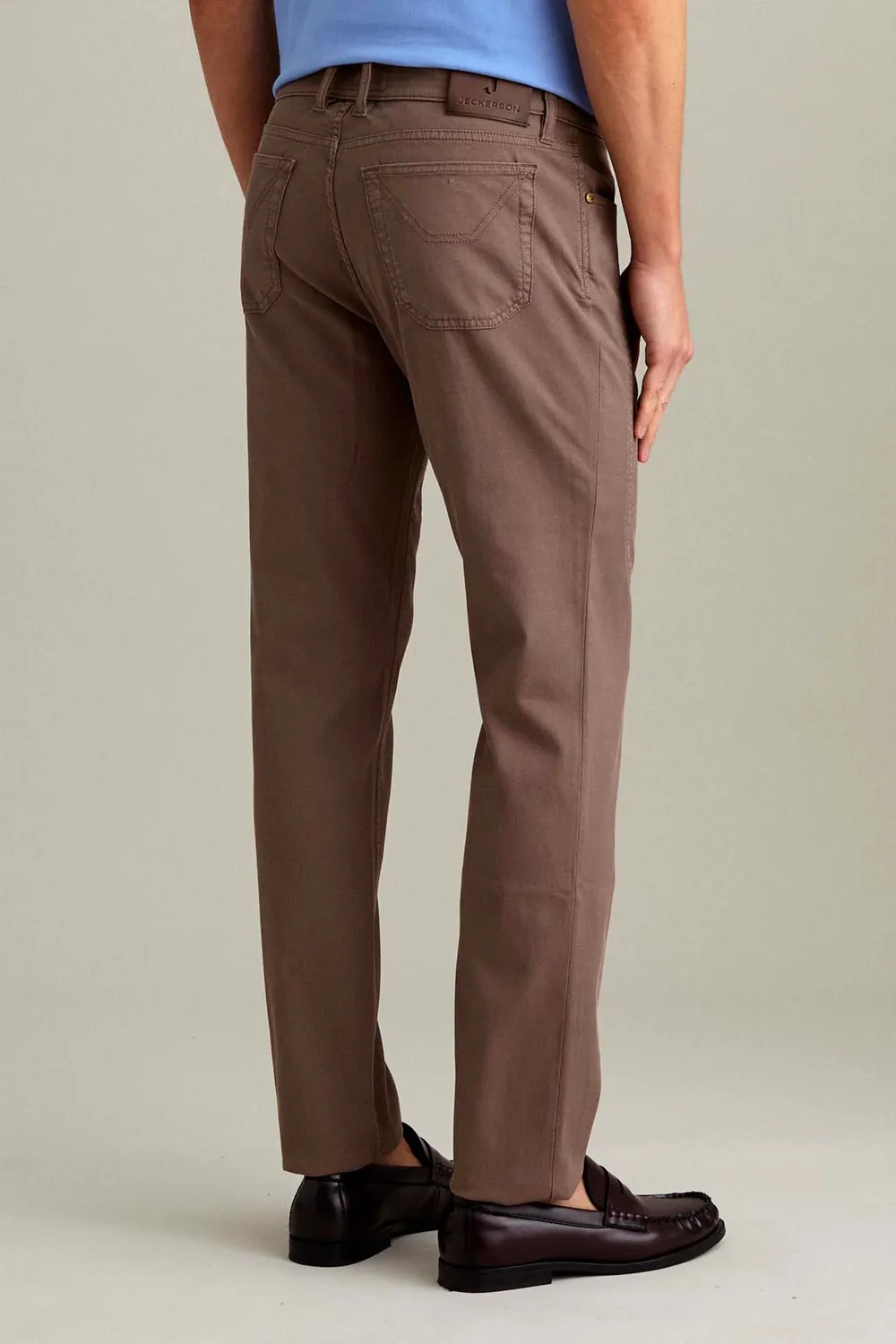 Jeckerson John broek chocoladebruin slim fit katoen