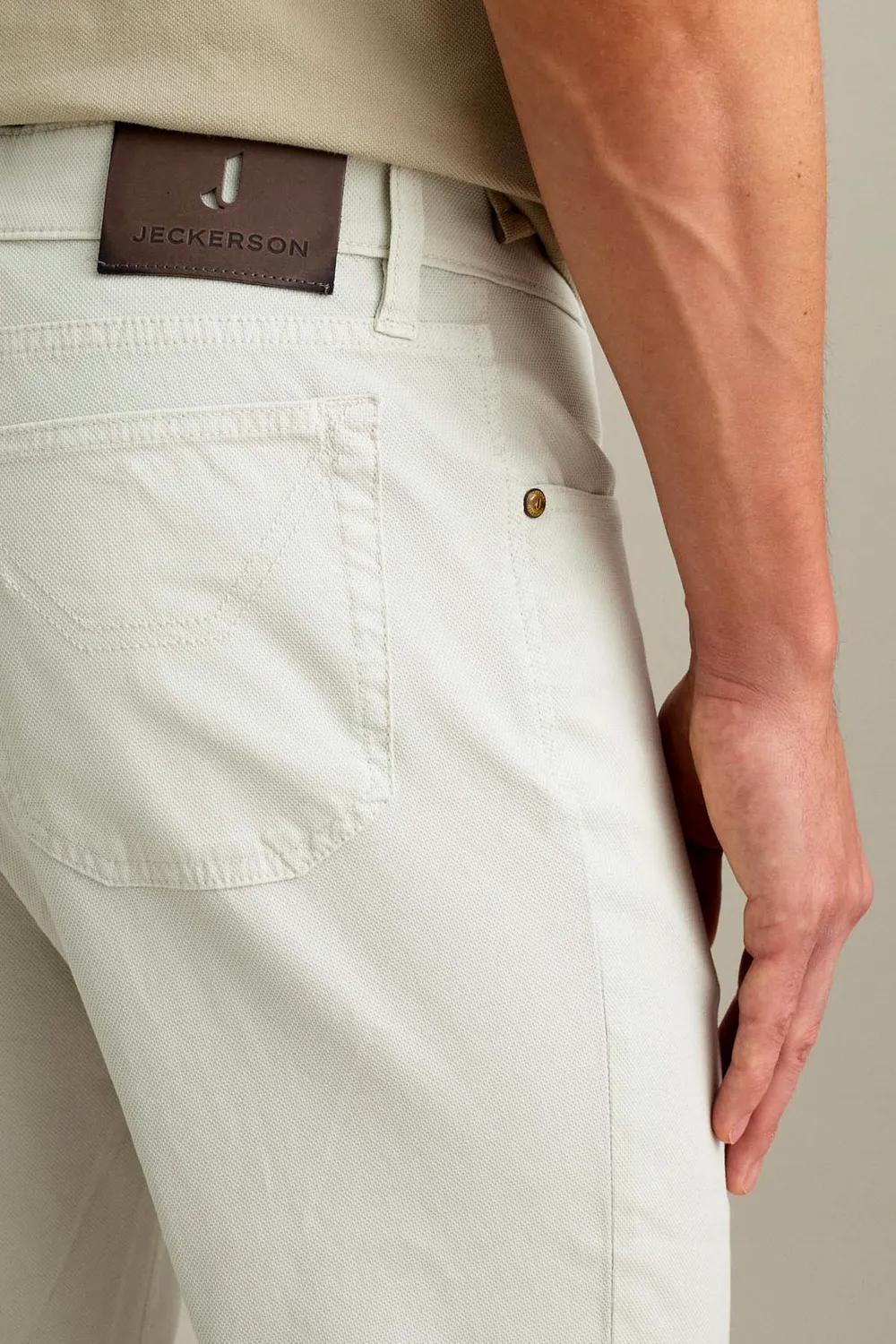 Jeckerson Jordan broek slim fit ijsgrijs katoen