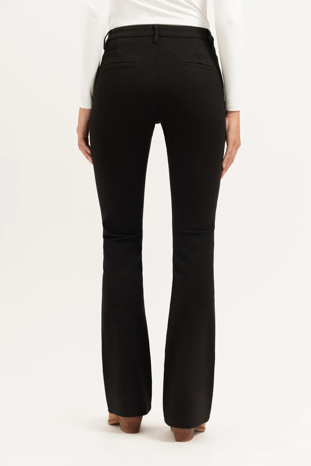 Florez Hally Flared Punto broek zwart stretch