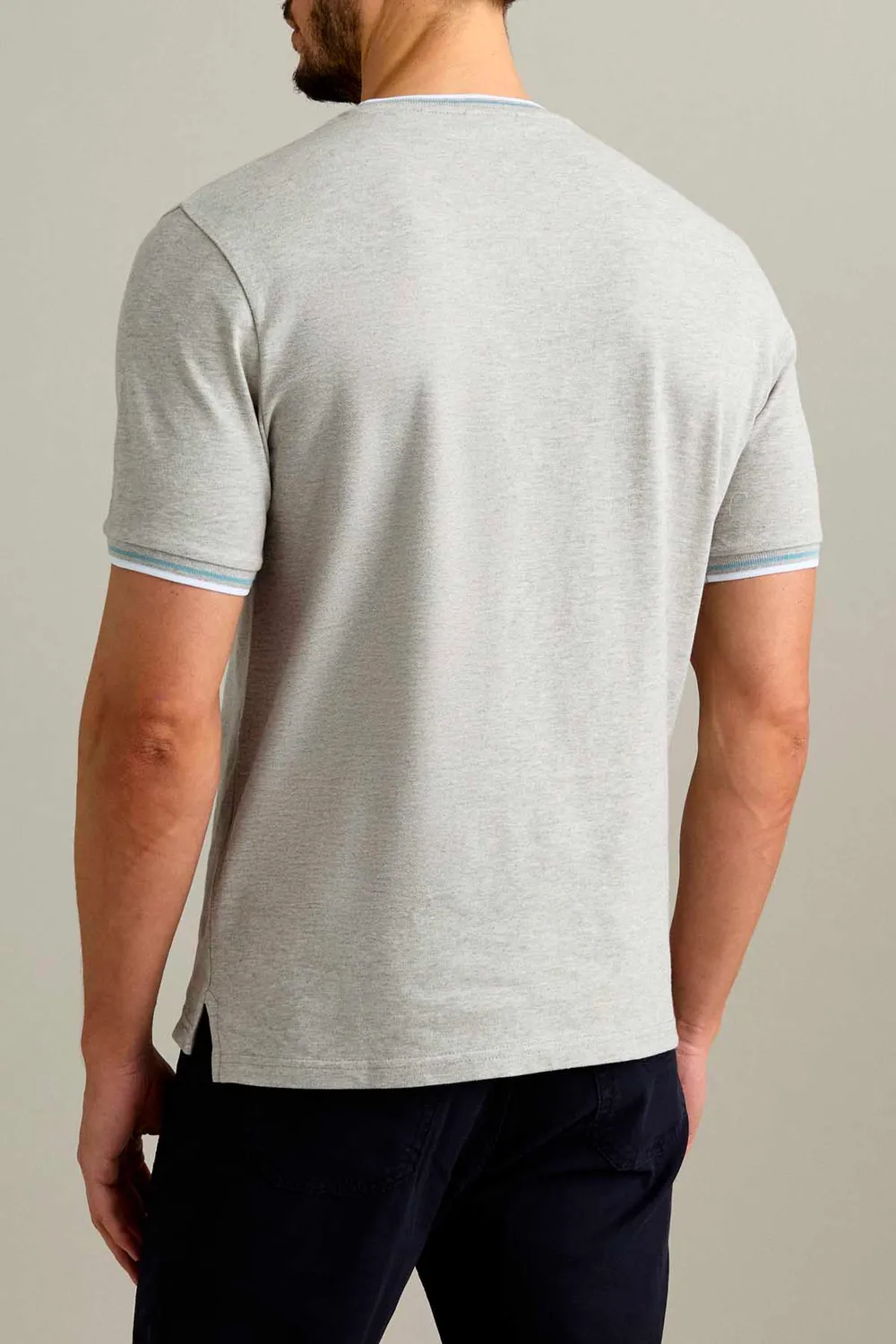 Jeckerson T-shirt piqué korte mouw grijs melange