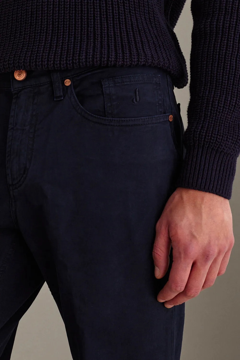 Jeckerson Jordan Slim Fit Chino Donkerblauw Peach