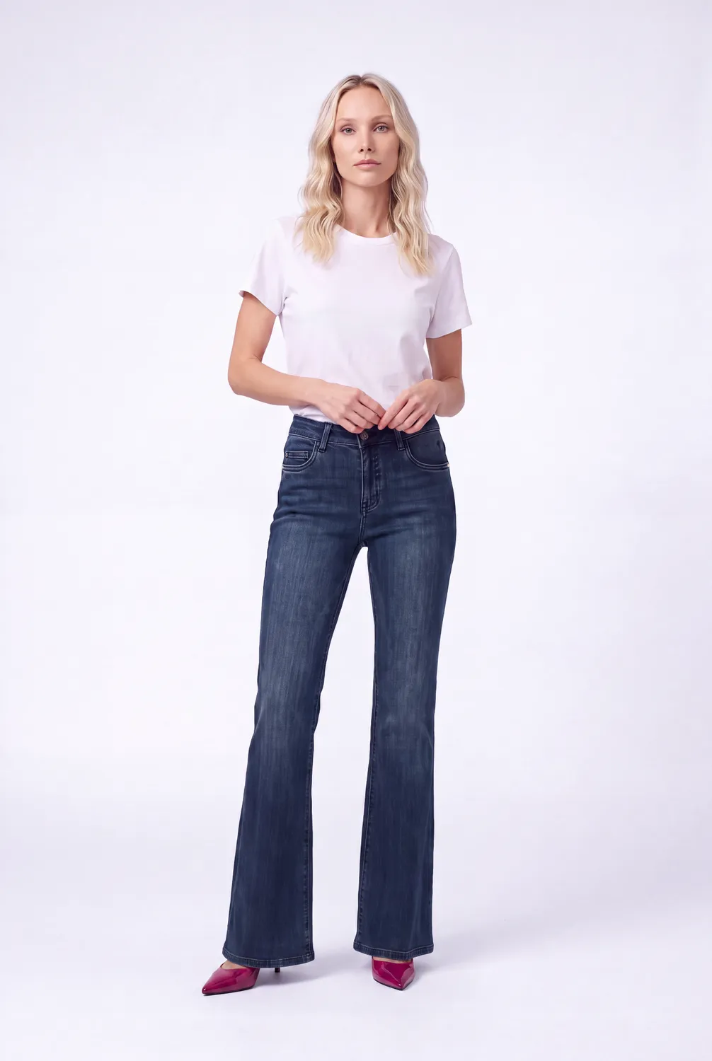 Florez Chloé flared jeans Dark Blue mid-waist