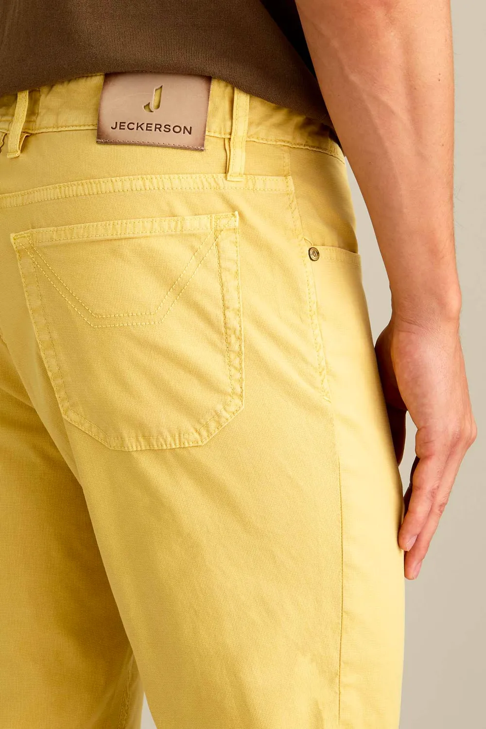 Jeckerson Jordan slim broek goudgeel pigment