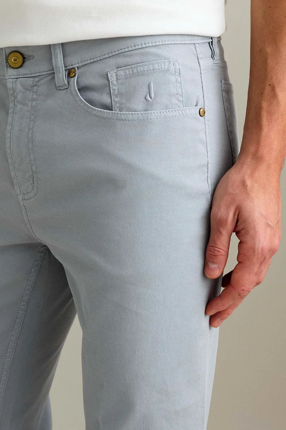 Jeckerson Jordan slim fit broek grijs cement honingraat