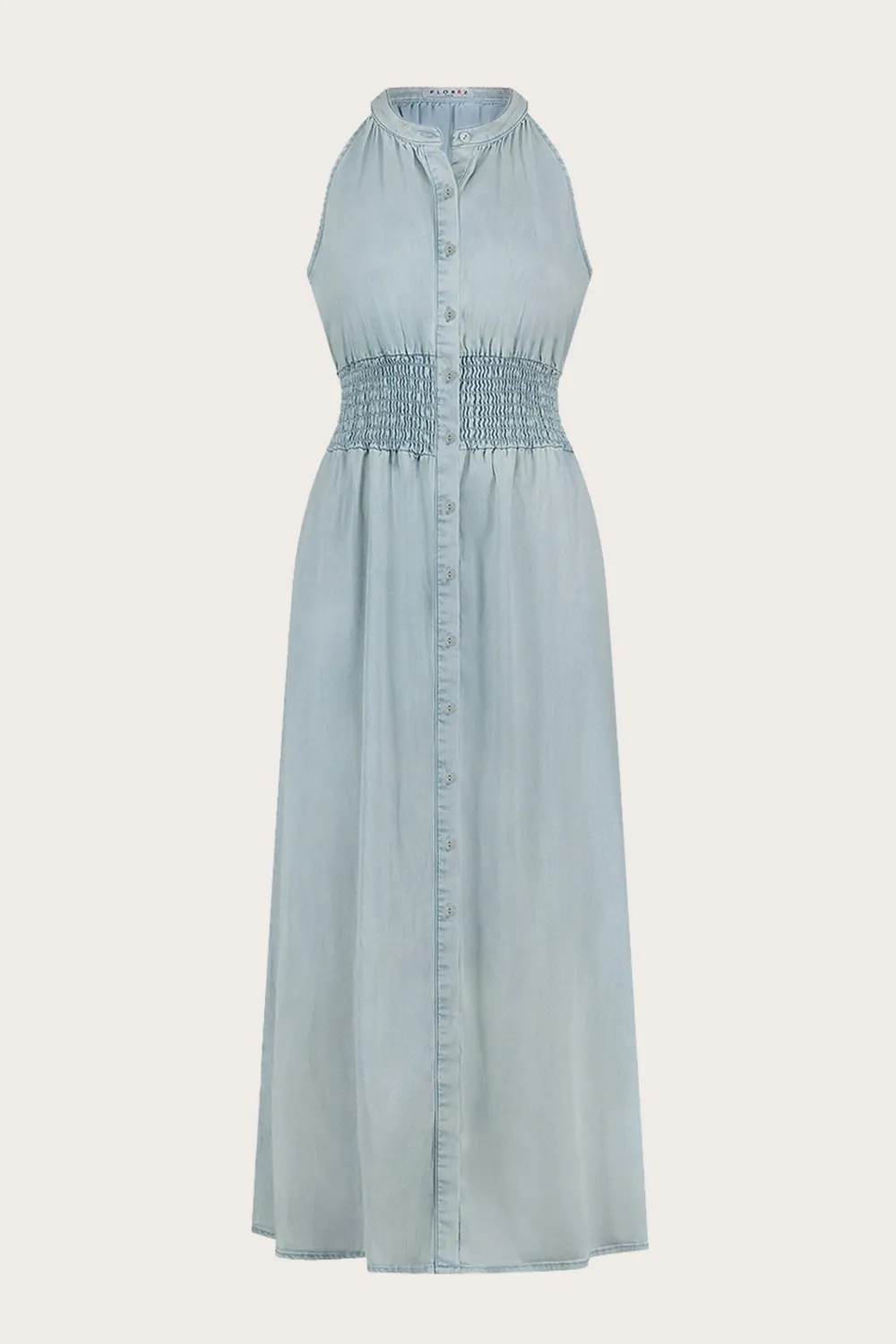 Florez Coco Dress maxi jurk Clear Blue denim