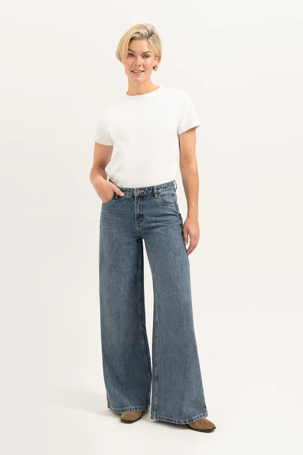 Florez Liv Wide Leg jeans stormy blue loose fit