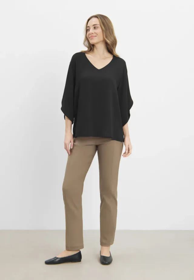 Laurie Nadine blouse 3/4 zwart V-hals