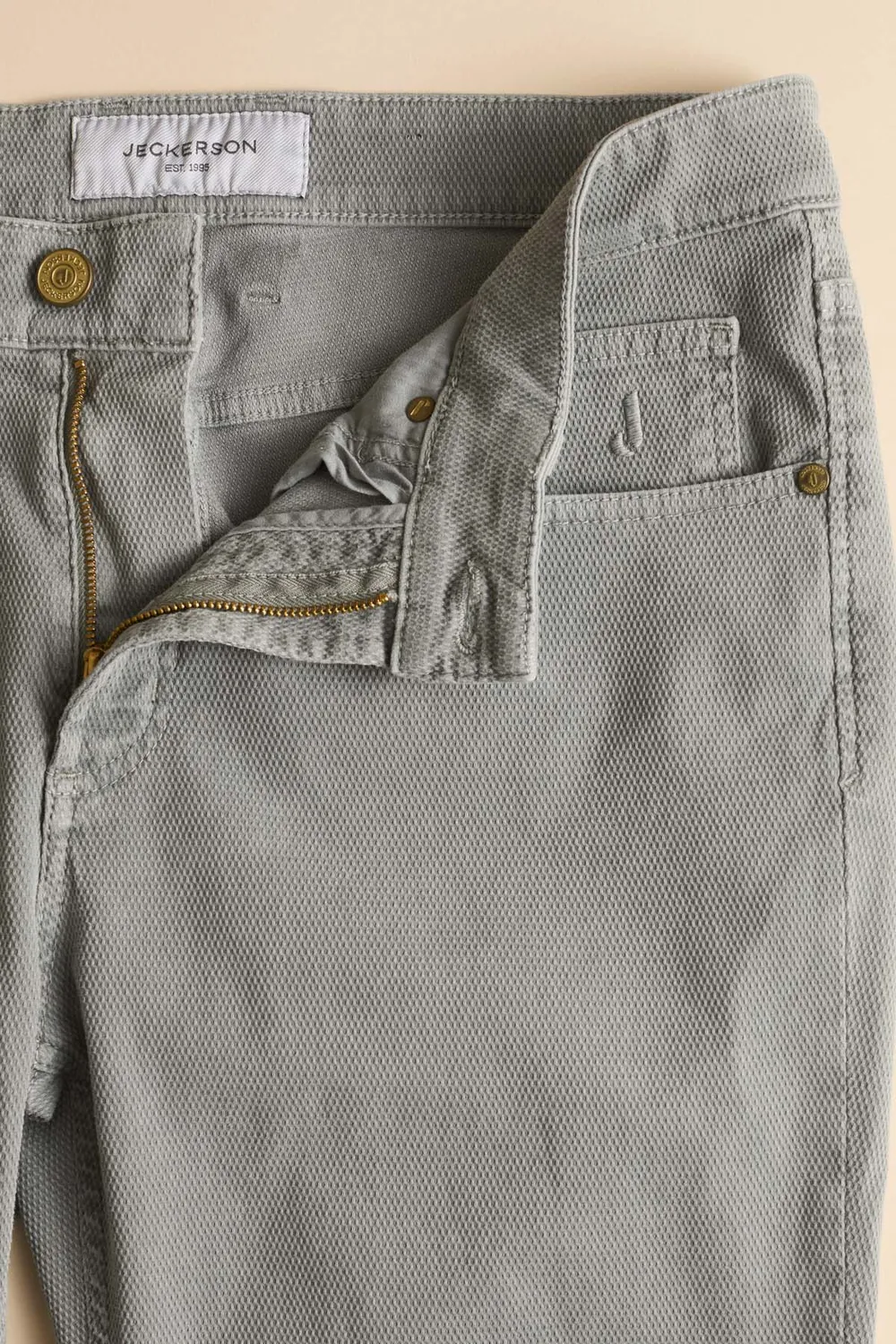 Jeckerson Jordan slim fit broek lichtgrijs katoen