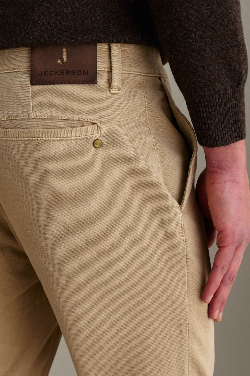 Jeckerson Jack slim fit chino lichtbeige katoen