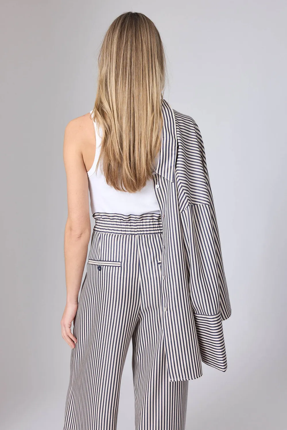 Corel Jaclynn Stripe Tencel broek streep wijd