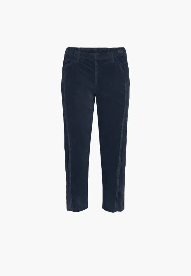 Laurie Piper Pure Regular CL fluwelen broek navy cropped