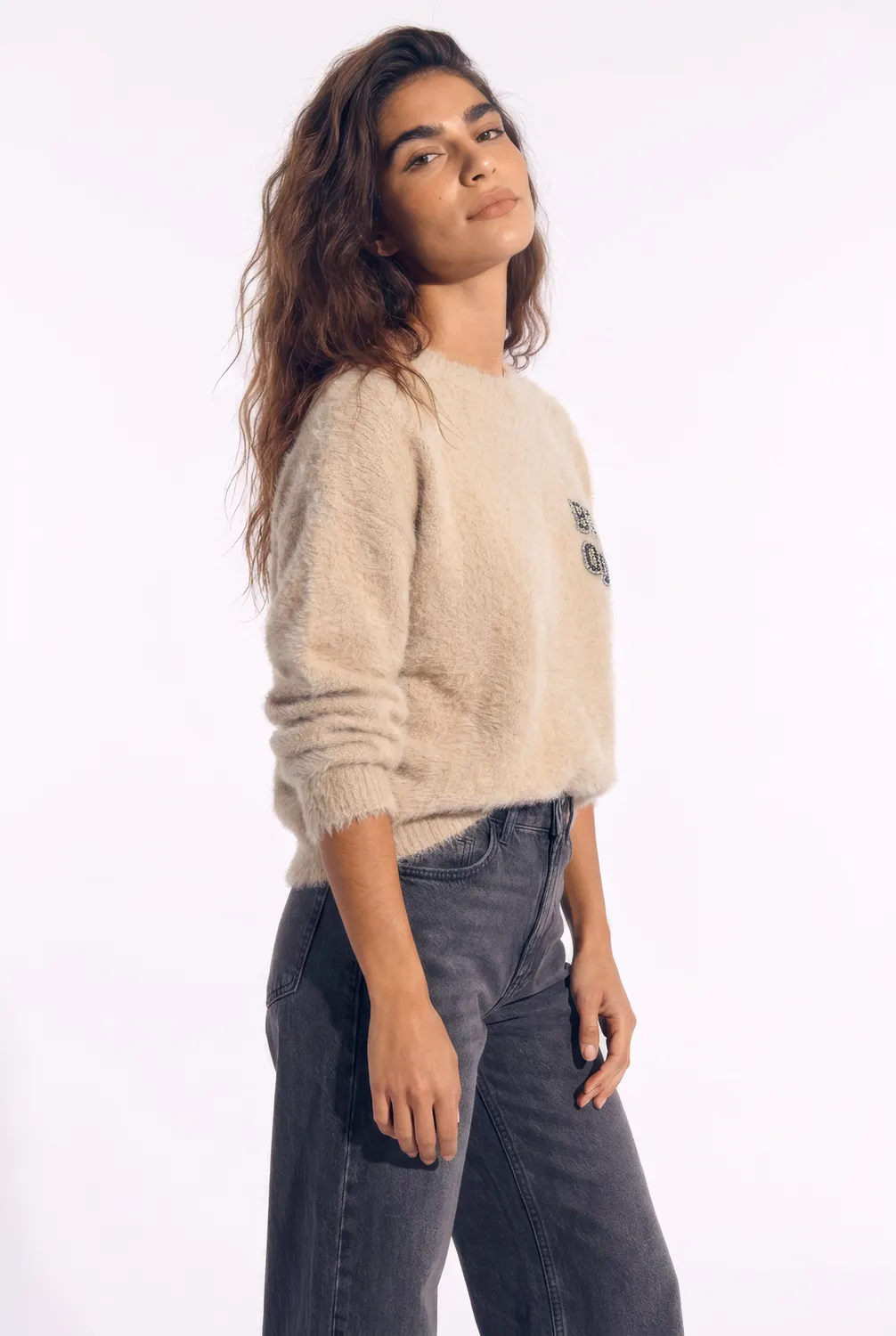 Florez Dani Sweater trui Sand fluffy XS-XXL