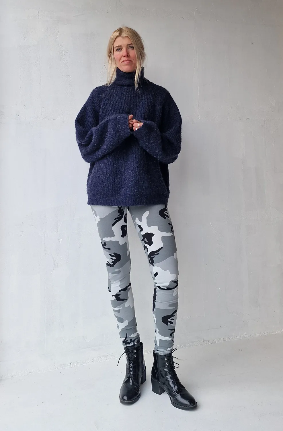 Langeleggings extra lange legging camouflage 36 katoen