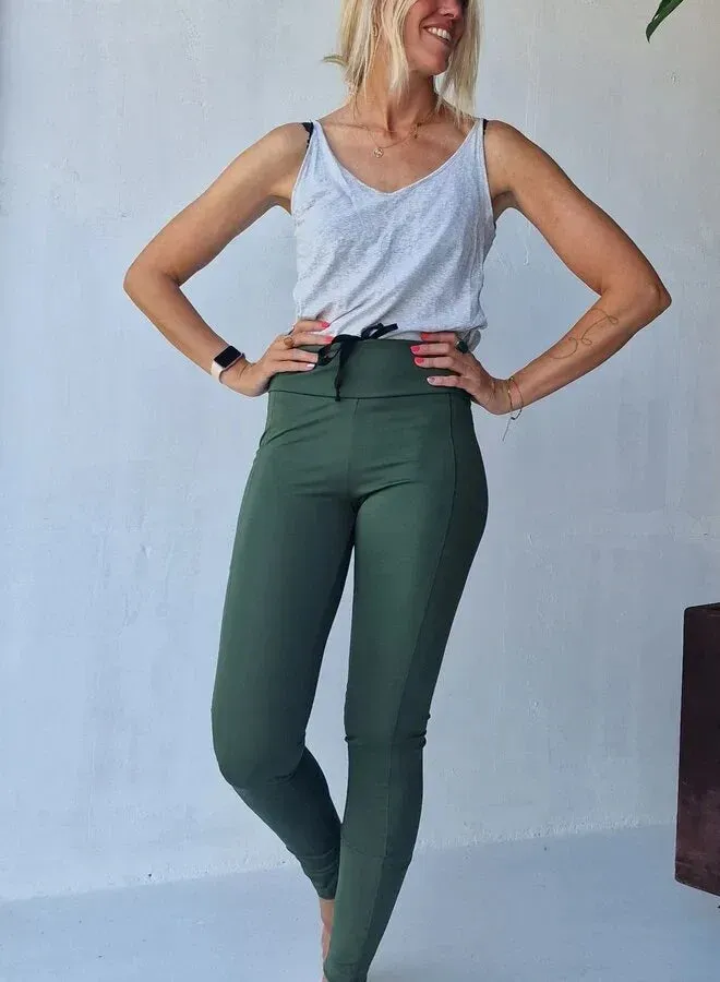 Langeleggings extra lange sportlegging kakhi 36 stretch