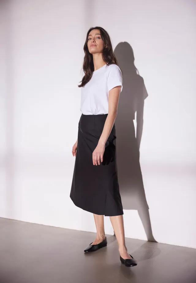 Laurie Abbi lange rok zwart 80 cm stretch