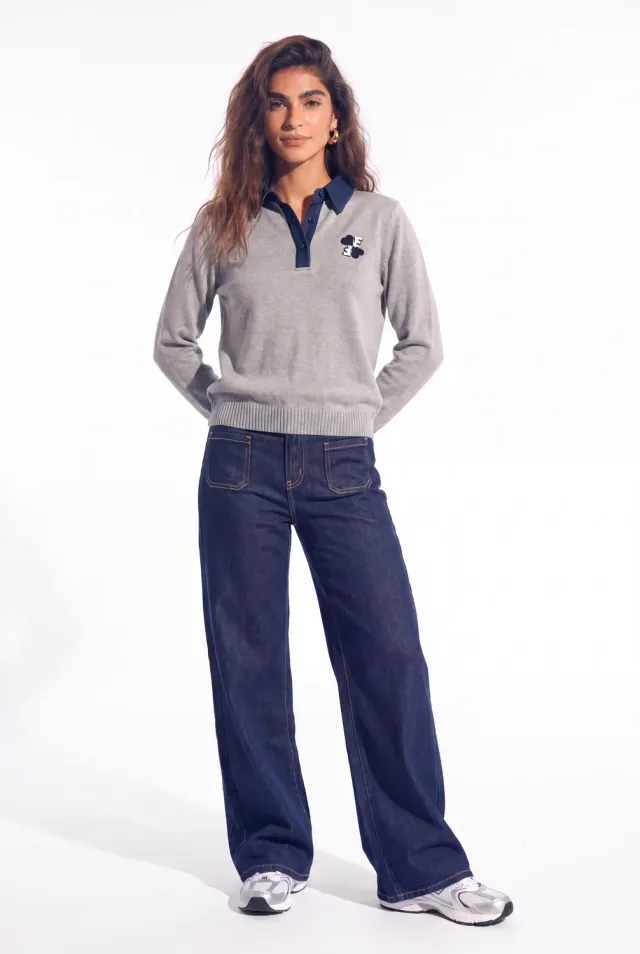 Florez Lucia Jeans Rins blue straight tabacco