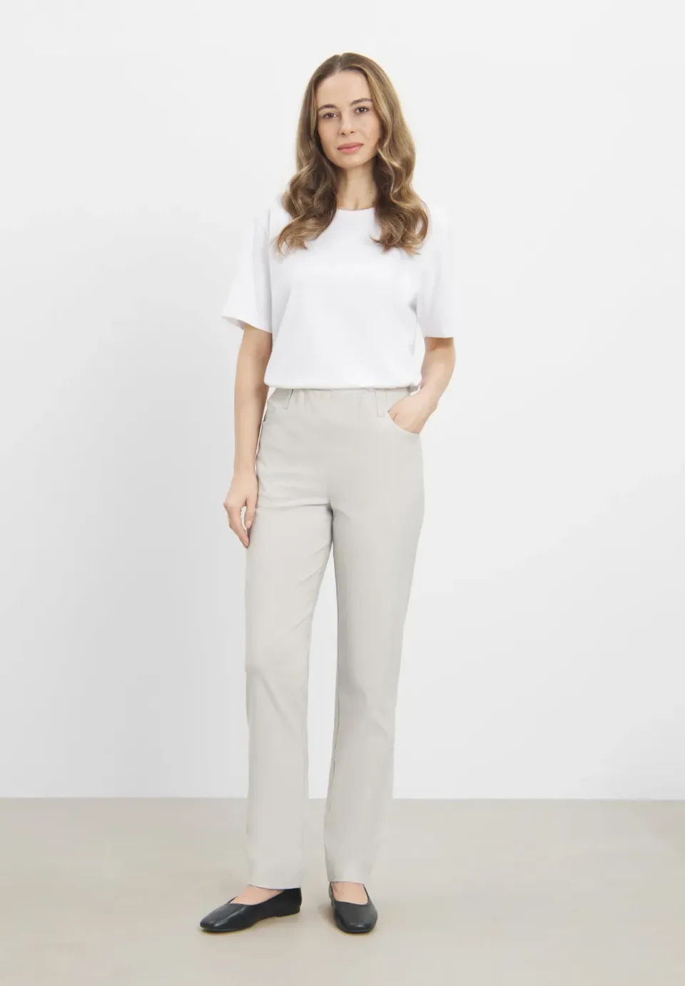 Laurie Kelly Regular ML broek grey sand stretch