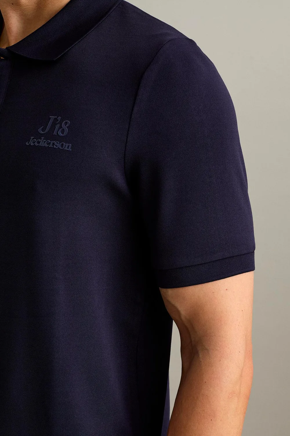 Jeckerson J18 polo donkerblauw piqué korte mouw