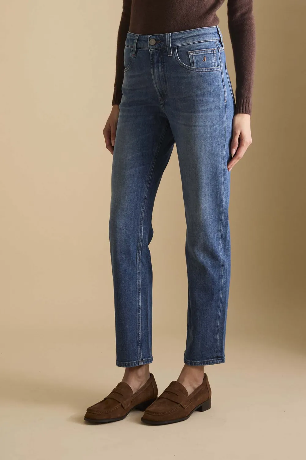 Jeckerson Jane straight jeans blauw dames katoen