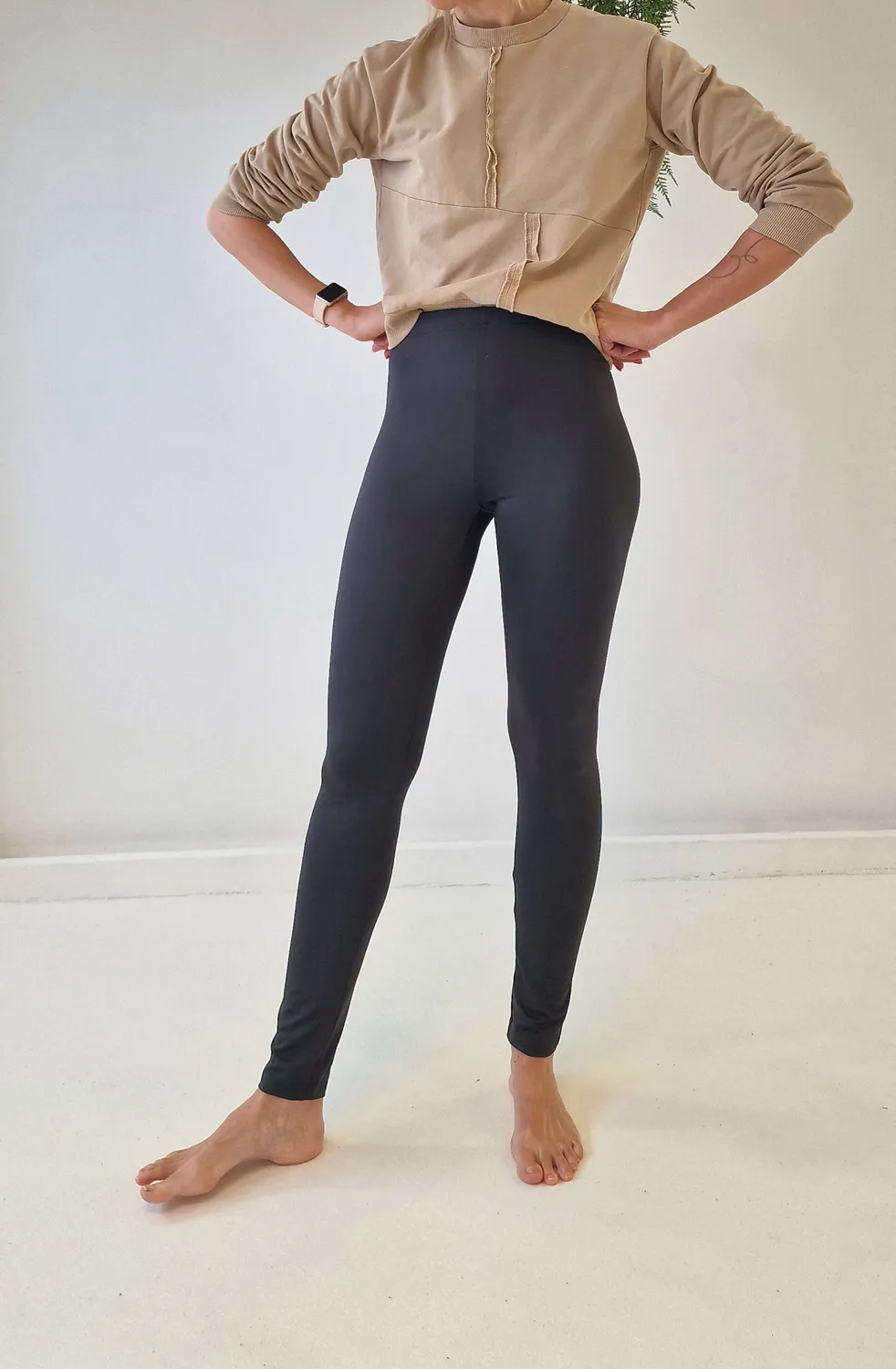 Langeleggings Extra Lange Sportlegging Zwart Polyamide 34 36