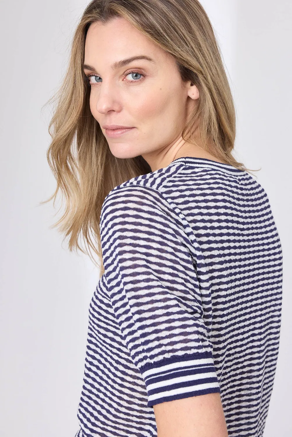 Corel Bella Stripe top linnenmix gestreept